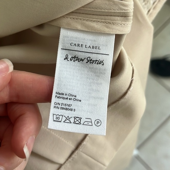 & Other Storieis Square Neck Button Front Top | Light Beige | EU 42 / US M - Picture 10 of 11